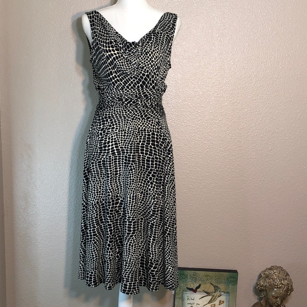 Black and Cream Animal Print Dress